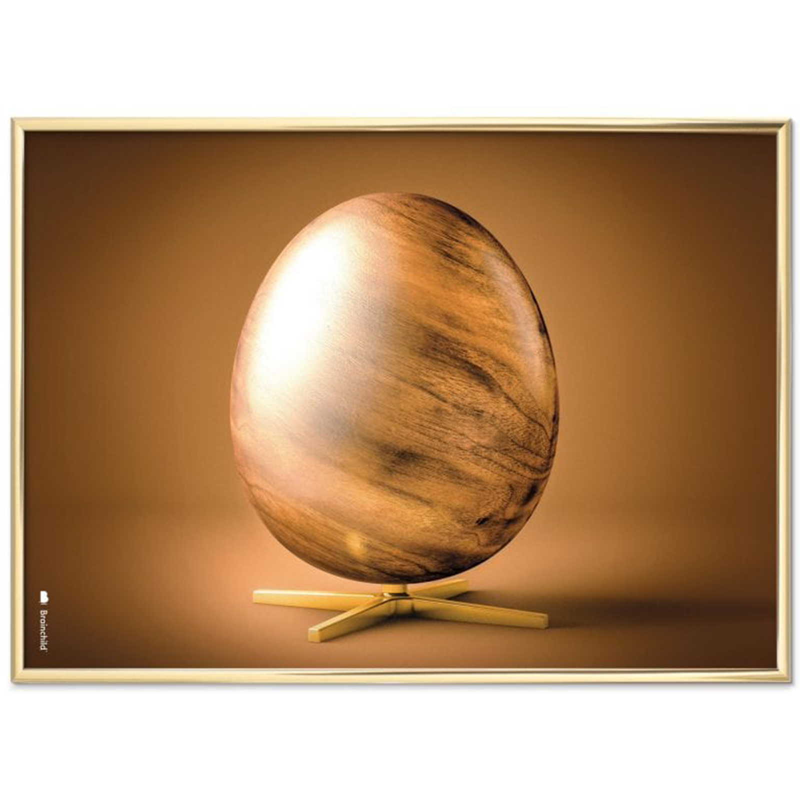 Billede af Plakat med Ægget Figuren - Brun Tværformat