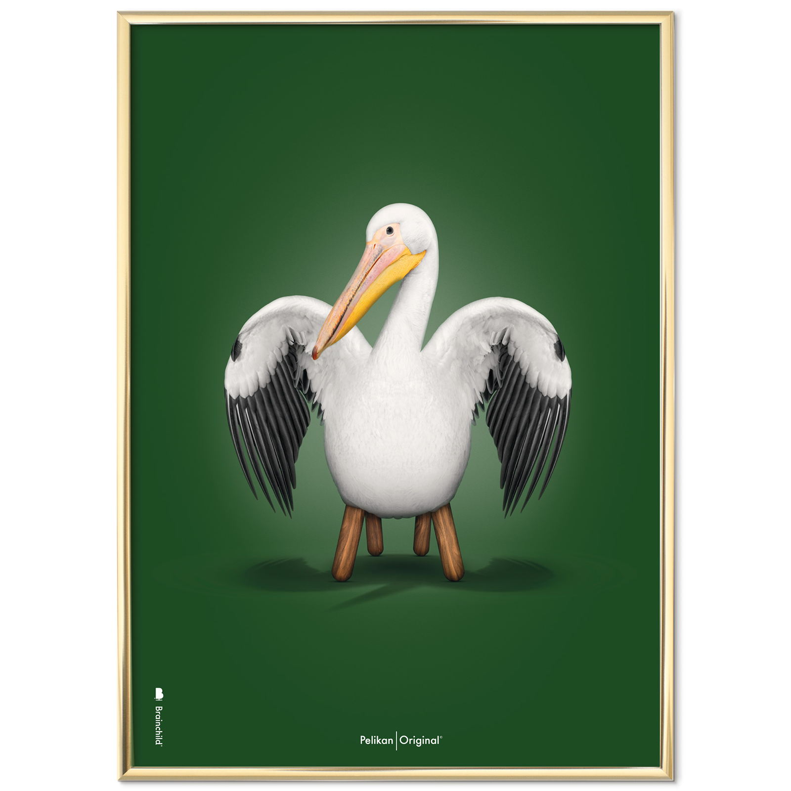 Se Plakat med Pelikan - Grøn Klassisk - 50x70 cm hos ModernHouse.dk