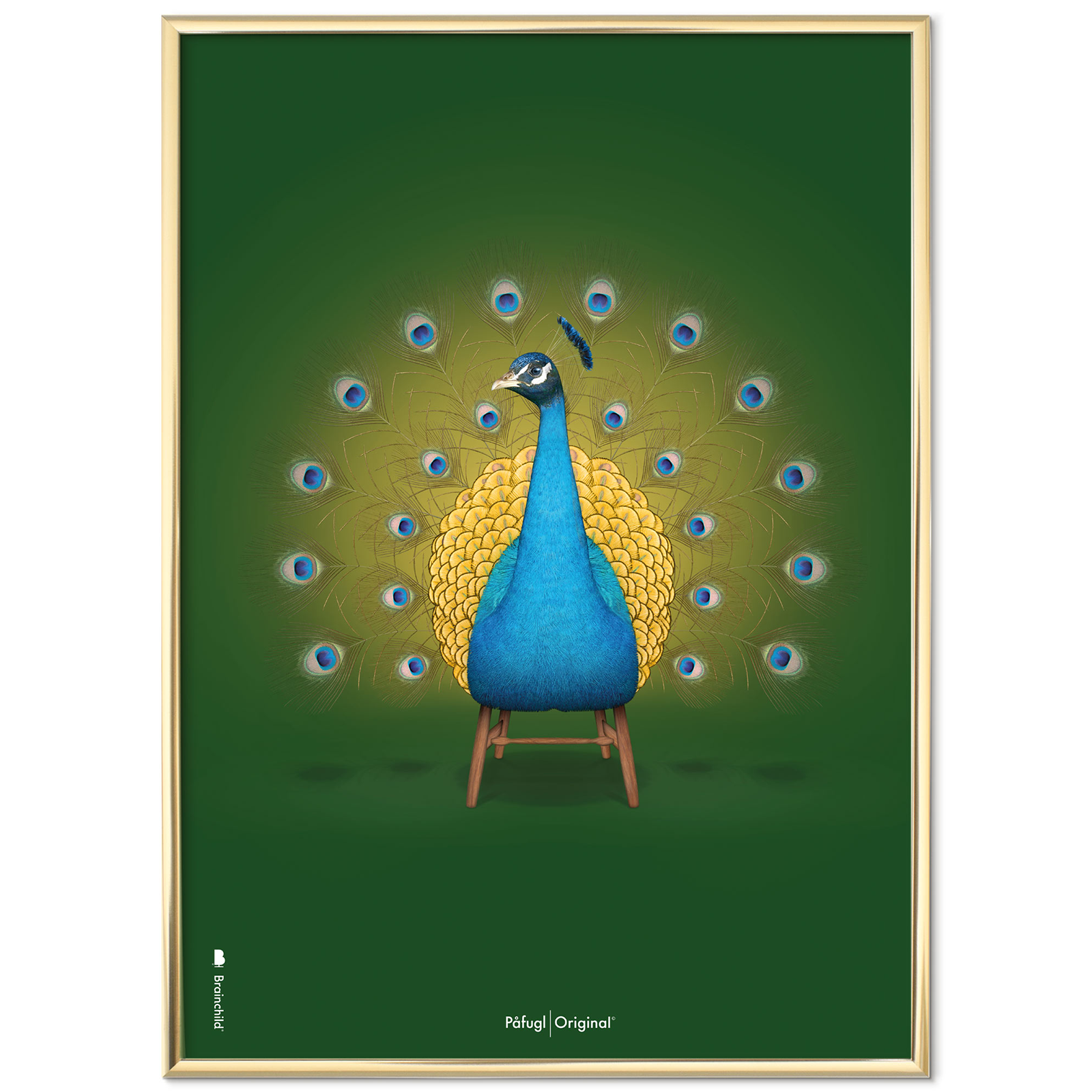 Billede af Plakat med Påfugl - Grøn - 70x100 cm