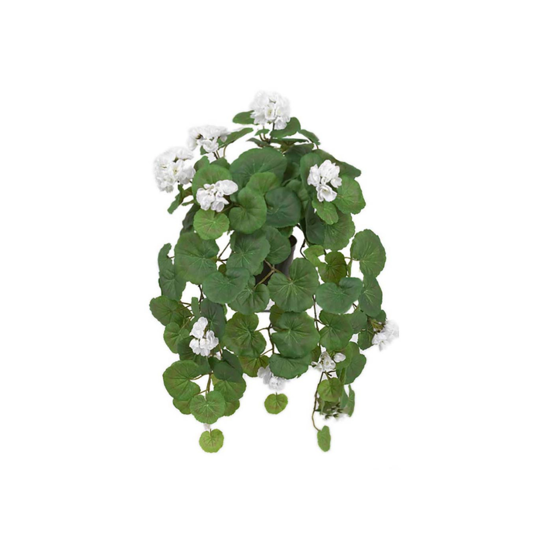 Mr Plant - Kunstig Pelargonie Hængeplante, 50 cm - Hvid