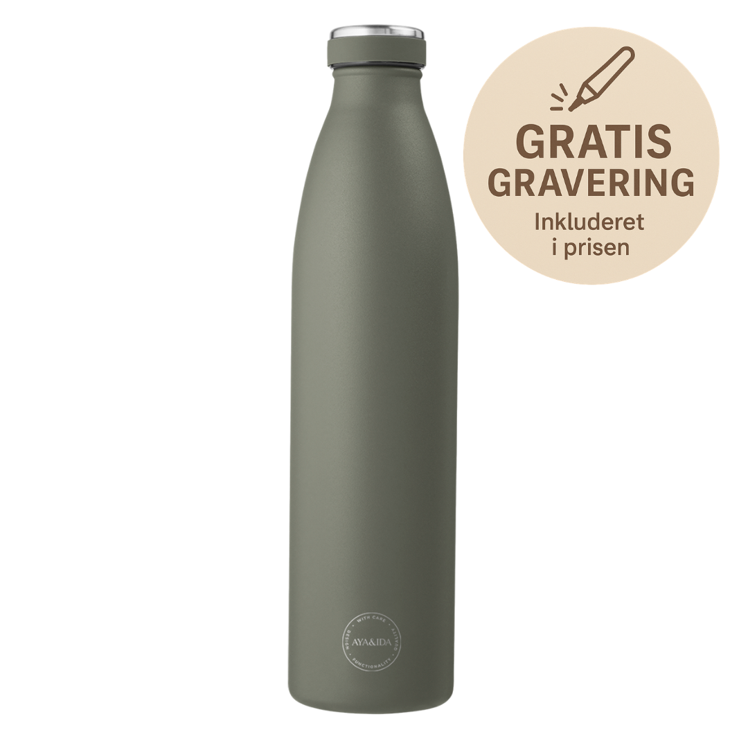 Aya&ida, Drinking Bottle, Drikkeflaske Med Låg, 1000 Ml, Tropical Green