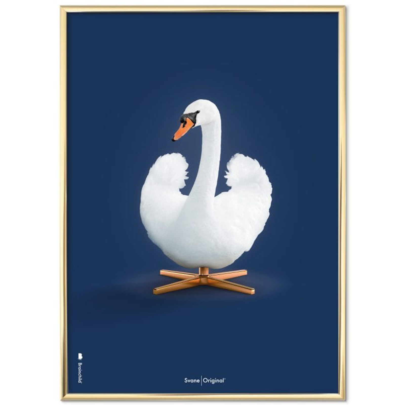 Variant: Plakat med Hvid Svane - Mørkeblå Klassisk