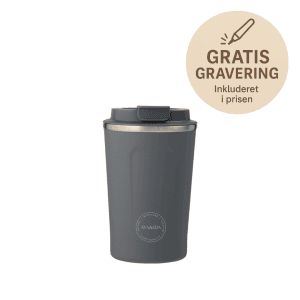 Cup2go 380 ml dark grey - aya and ida - termokop med navn - gratis gravering
