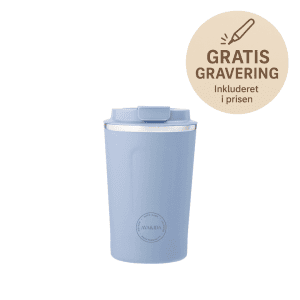 Cup2go 380 ml powder blue - aya and ida - termokop med navn - gratis gravering