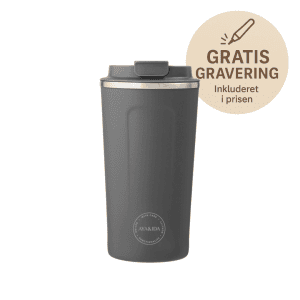 Cup2go 500 ml dark grey - aya and ida - termokop med navn - gratis gravering
