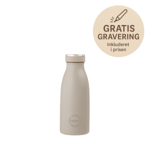 Drikkeflaske 350 ml - cream beige - aya and ida flaske - drikkedunk med navn - vandflaske