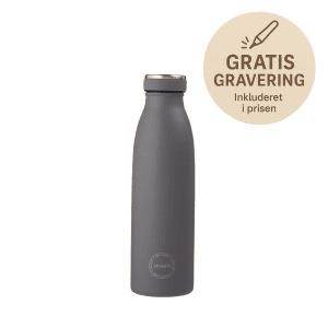 Drikkeflaske 500 ml - dark grey - aya and ida - gratis gravering - drikkeflaske med navn
