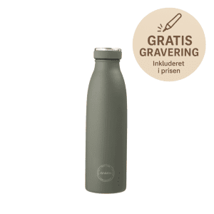 Drikkeflaske 500 ml - tropical green - drikkedunk med navn - vandflaske - aya and ida