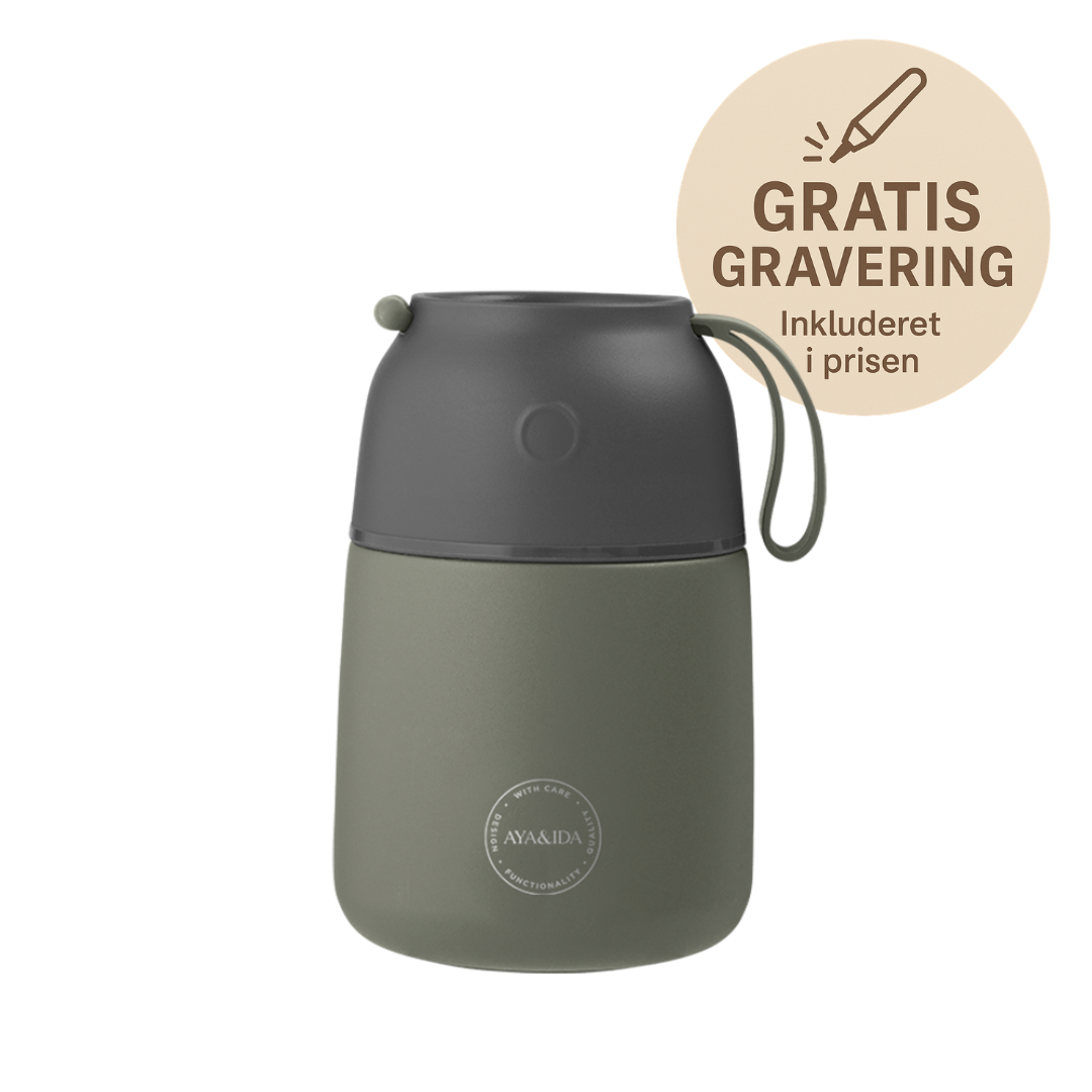 Foodie madkasse - aya and ide - tropical green - gratis gravering