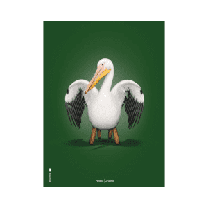 Plakat med Pelikan - Groen Klassisk - 50x70 cm - brainchild plakater