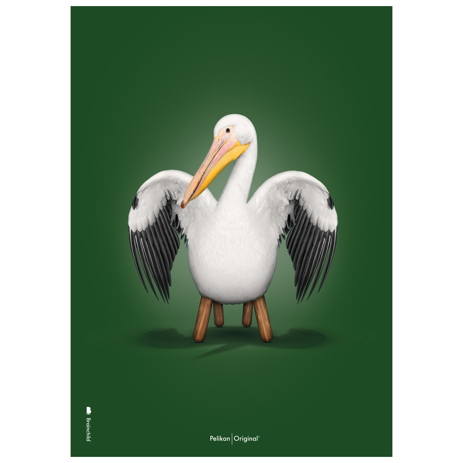Variant: Plakat med Pelikan - Grøn Klassisk