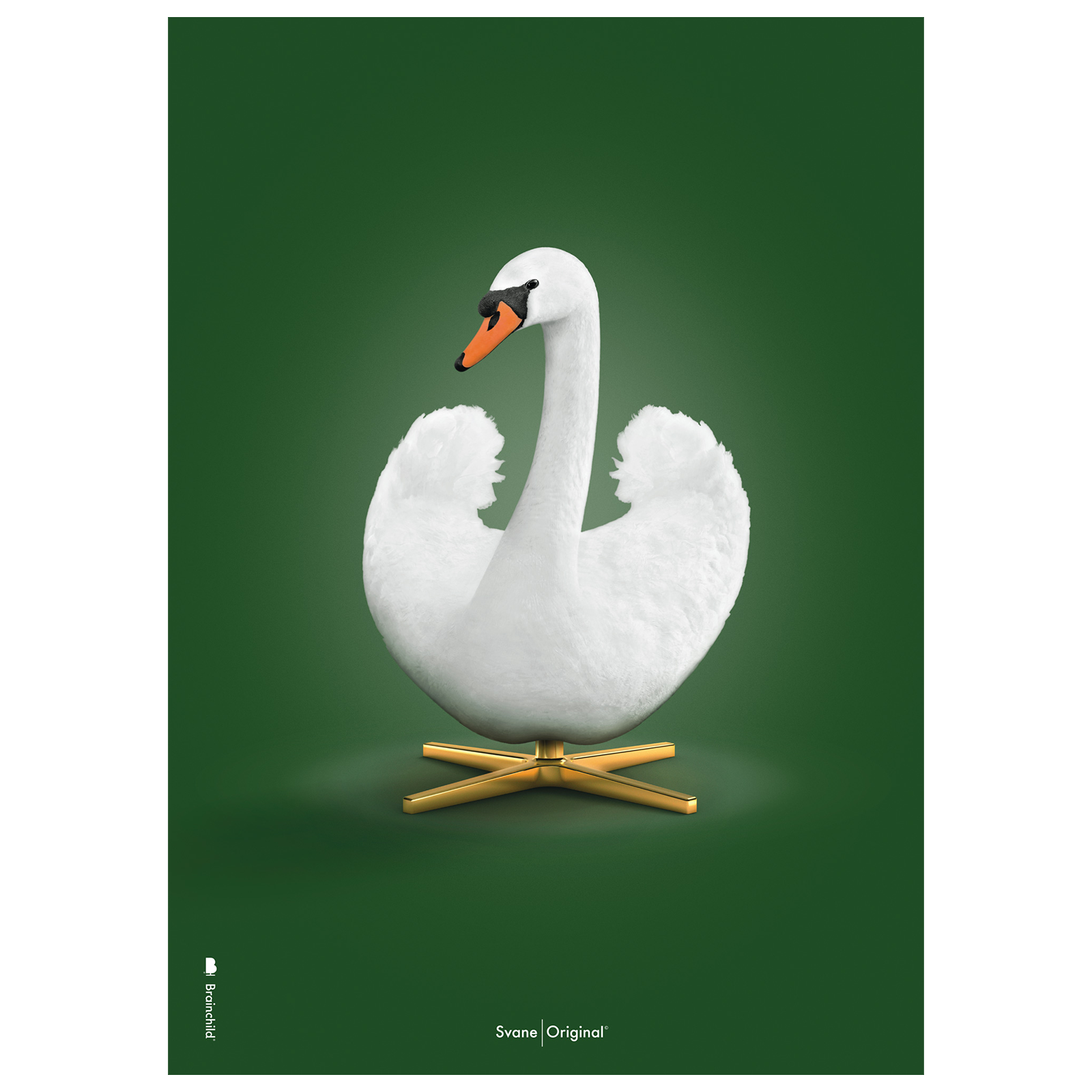 Variant: Plakat med Svane - Grøn Klassisk