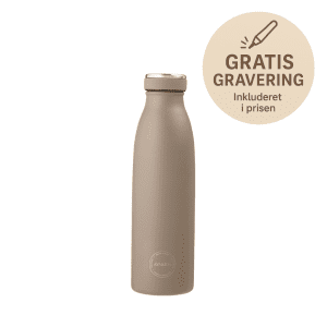 Drikkeflaske 500 ml - dusty brown - aya and ida - gratis gravering