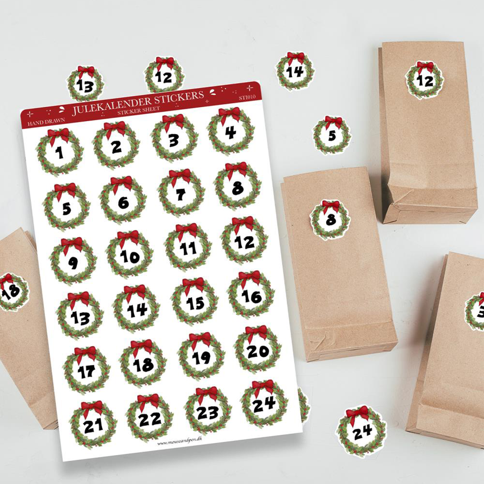 DIY - Julekalender Stickers og Gaveposer