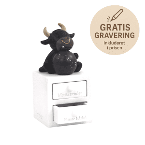 Tandaesker - Foerste haarlok - Tyren - personlig gave med gravering - kids by friis