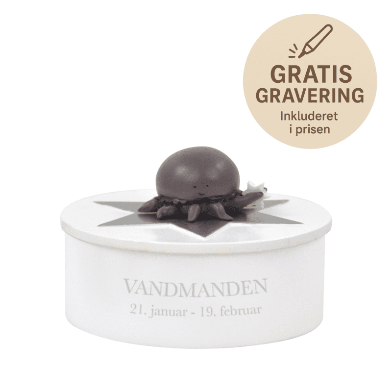 Kids By Friis - Stjernetegns smykkeskrin vandmanden - personlig gave med gravering