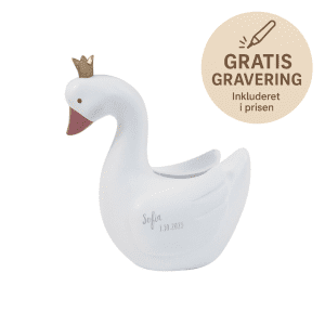 Kids By Friis - Sparegris – Den grimme aelling - spareboesse - gave med gravering - daabsgave - navngivningsgave