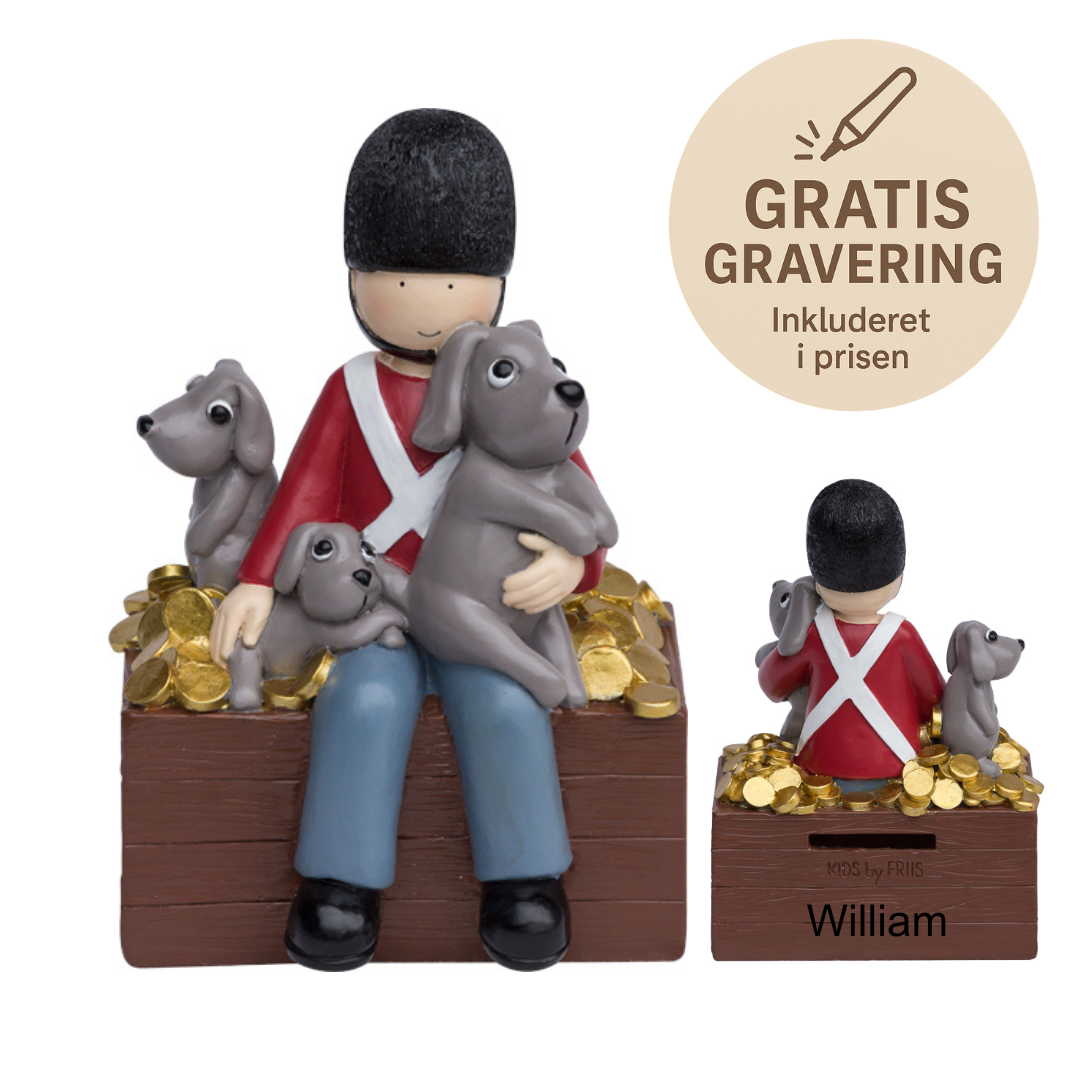 Kids By Friis - Sparegris – fyrtoejet - spareboesse - gave med gravering