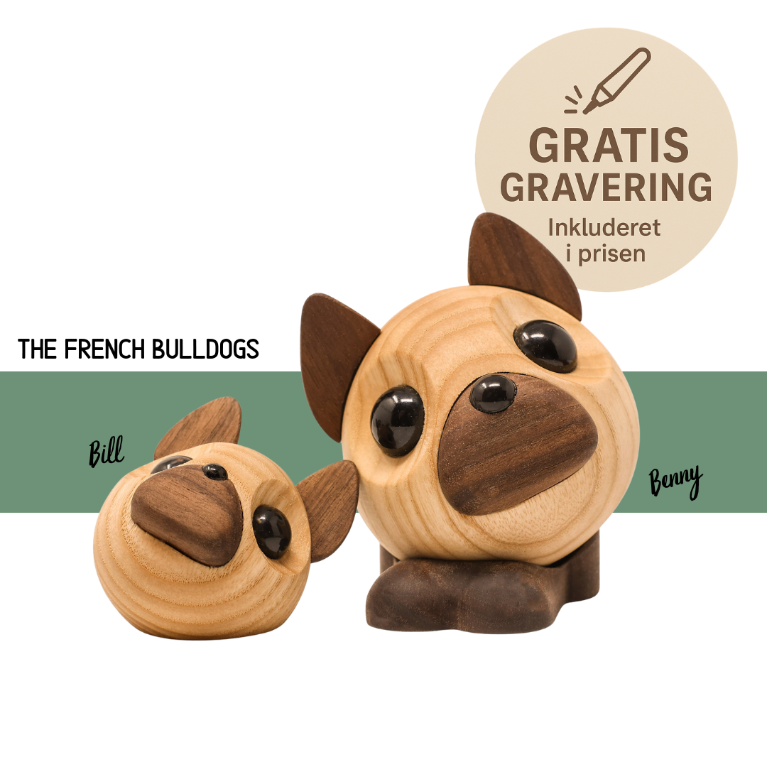 FableWood - Pick-Me-Up’s – The French Bulldogs - Benny og Bill - traefigurer