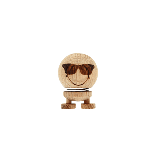 Hoptimist Smiley Cool small oak - figurer - traefigurer (1)