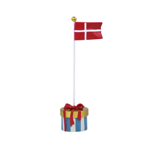 Bordflag med stor pakke i blaa - bordpynt - foedselsdagspynt - kids by friis (1)