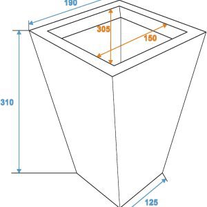 Alternative view of Blomsterkrukke, mønstret, 31 cm