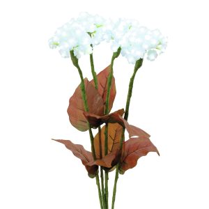 Kunstig Hydrangea med led lys, hvid, 80 cm