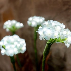 Alternative view of Kunstig Hydrangea med led lys, hvid, 80 cm