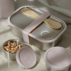 AYA & IDA madkasse 1000 ml - snackbokse - spork - soft rose