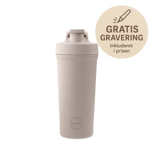 Shaker bottle beige - shaker drikkedunk - flaske med gravering - drikkedunk med navn (1)