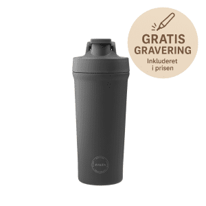 Shaker bottle graa - shaker drikkedunk - flaske med gravering - drikkedunk med navn (1)
