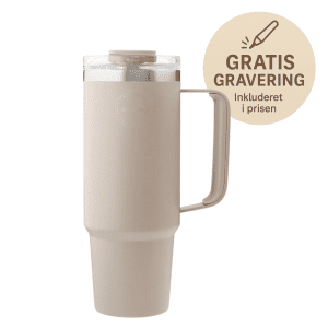 termokop med sugeroer beige - aya and ida - produkt med gravering - termokop med navn