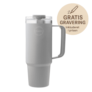 termokop med sugeror light grey - aya and ida - termokop med navn - gratis gravering