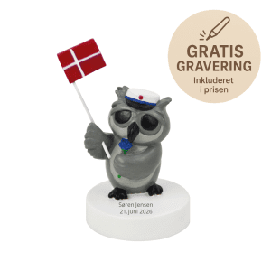 Kids by Friis - Ugle med Rose og Studenterhue Blaa - studenter figurer