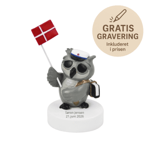 Kids by Friis - Ugle med Taske og StudenterhueBlaa - studenter figurer