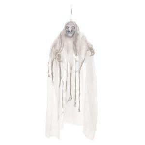 Halloween Heks, Hvid (animeret) 170 cm