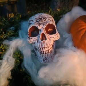 Alternative view of Halloween Kranium med runer og symboler
