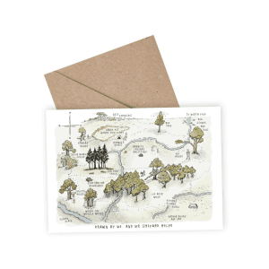 Peter Plys 100 meter skoven - A6 kort - anledningskort - lykoensningskort