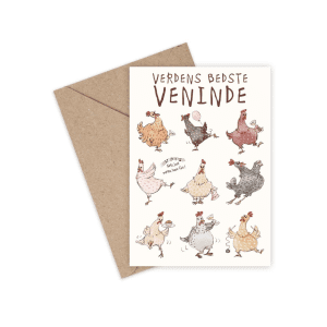 Verdens bedste veninde - A6 kort - anledningskort - lykoensningskort