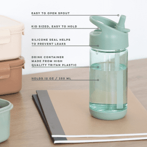 3 Sprouts Drikkedunk groen - 350 ml - boernedrikkeflaske - drikkeflaske - vandflaske