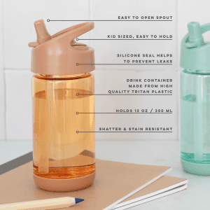 3 Sprouts Drikkedunk rust - 350 ml - boernedrikkeflaske - drikkeflaske - vandflaske