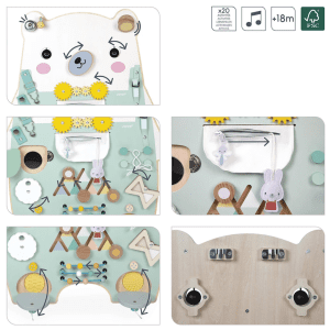 Janod - Bear Aktivitetstavle - aktivtitetstavler - aktivitetstavle til vaeggen - traelegetoej