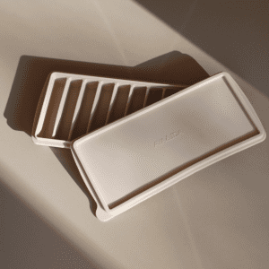 Isterningebakke, Cream Beige - isterningebakke med laag - isterningebakke silikone