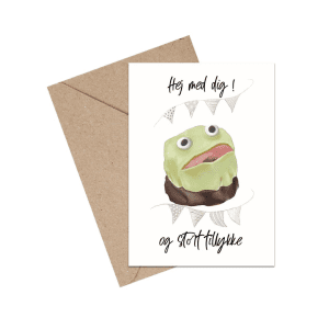 Hej med Dig og Stort Tillykke - A6 kort - lykoensningskort - anledningskort -foedselsdag