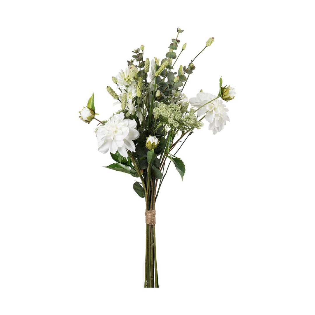 6359-10 - Buket Mira hvid - evighedsbuket - kunstige blomster