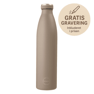 Drikkeflaske 1000 ml - dusty brown - aya and ida - gratis gravering