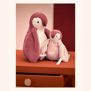 Kaloo Bamser - Mor-Barn Pingvin Saet, Pink - barselsgave