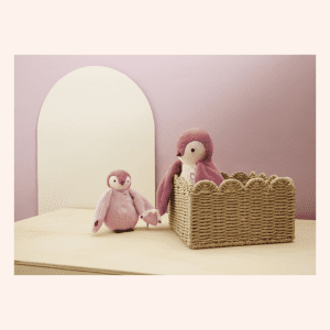 Kaloo Bamser - Mor-Barn Pingvin Saet, Pink - barselsgave