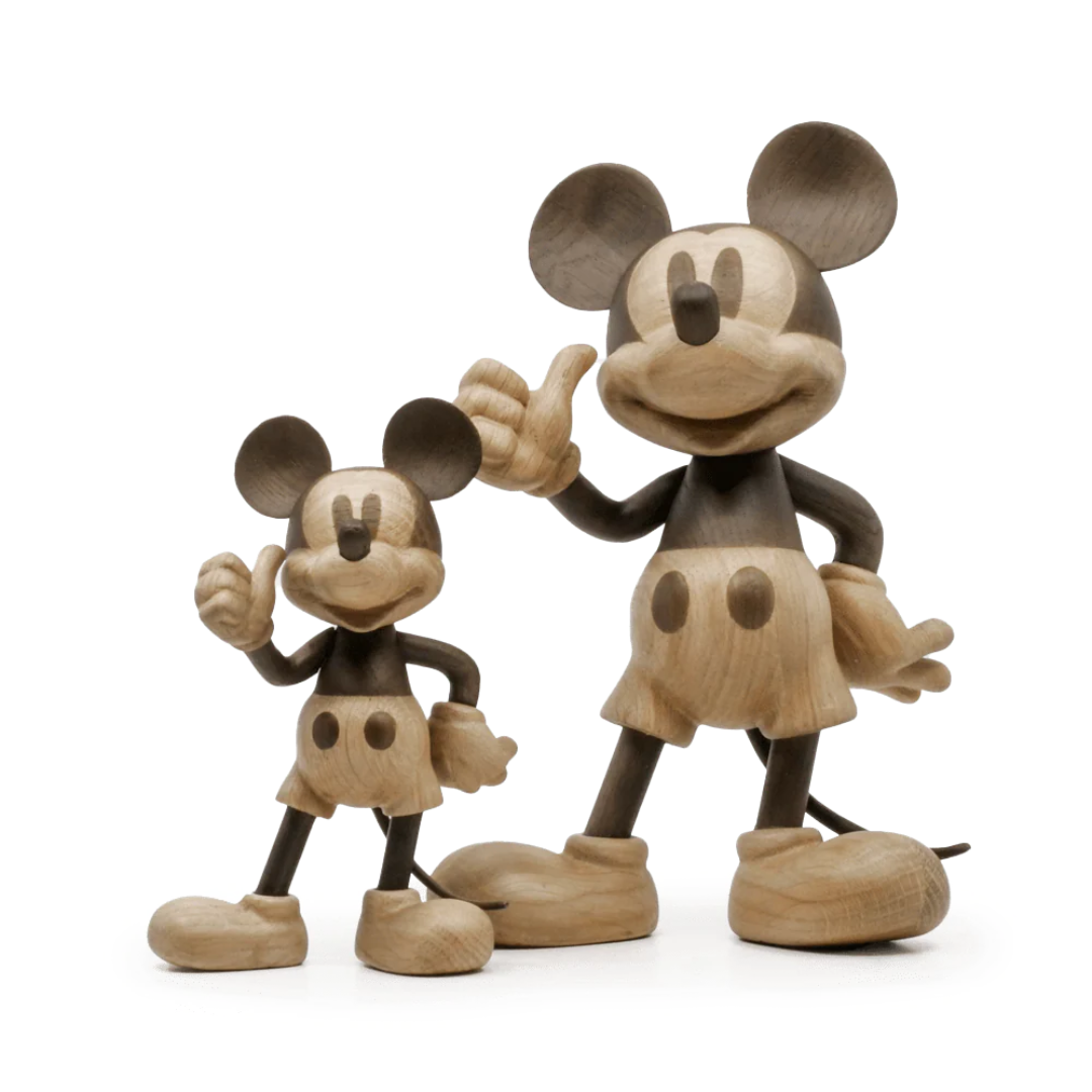 Mickey Mouse small - large - boyhood - traefigurer - gaveide - dansk design - disney figurer