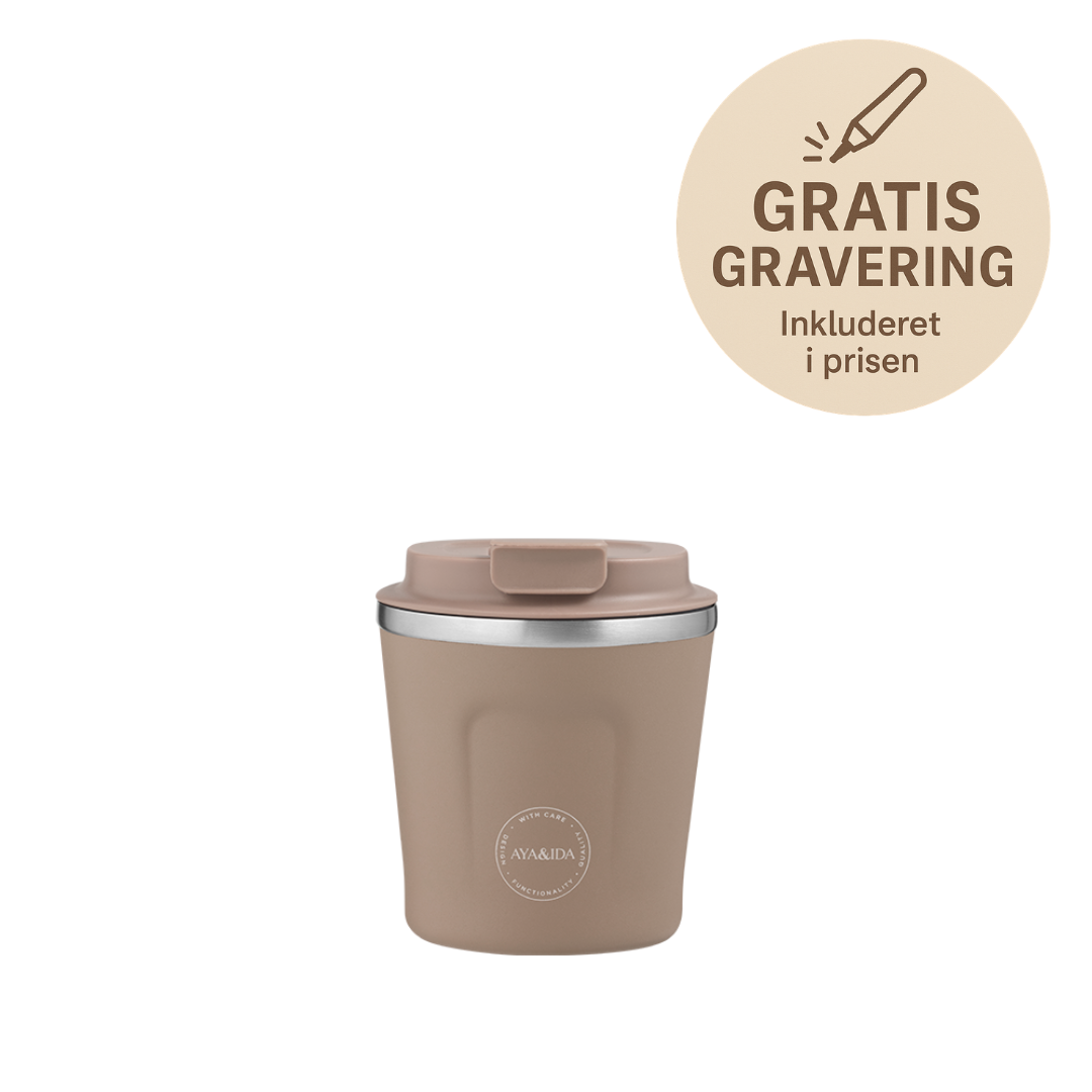 AYA and IDA CUP2GO dusty brown - termokop - termokop med navn - gratis gravering